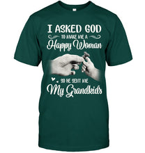 Load image into Gallery viewer, God Sent Me My Grandkids Gift For Grandma Guys Tee
