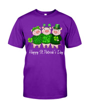 Load image into Gallery viewer, Pig Wear Plaid Shirt And Top Hat St Patrick's Day Gift Guys Tee

