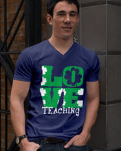 Load image into Gallery viewer, Teaching Love Clover St Patrick's Day Gift Guys V-Neck
