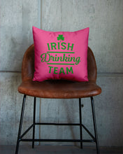 Load image into Gallery viewer, Irsih Drinking Team Green Shamrock St Patrick's Day Pillow Cover

