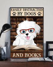 Load image into Gallery viewer, Cute Maltese Dogs And Books Gift For Dog Lovers Vertical Poster

