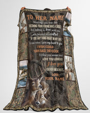 Load image into Gallery viewer, Love You Longer Deer Custom Name Gift For Girlfriend Fleece Blanket
