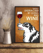 Load image into Gallery viewer, Border Collie Dog And Red Wine Gift For Dog Lovers Vertical Poster

