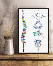 Load image into Gallery viewer, Meaningful Gift For Chiropractor Colorful Spine Art Vertical Poster
