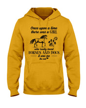 Load image into Gallery viewer, There Was A Girl Who Really Loved Horses And Dogs Hoodie
