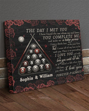 Load image into Gallery viewer, Custom Name Gift For Life Partner Billiard The Day I Met You Matte Canvas
