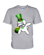 Load image into Gallery viewer, Bichon Dabbing With Pot Of Gold St Patrick's Day Gift For Dog Lovers Guys V-Neck
