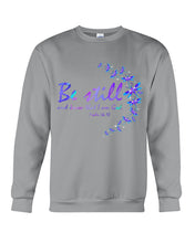Load image into Gallery viewer, Be Still And Know That I Am God Purple Dragonfly Sweatshirt

