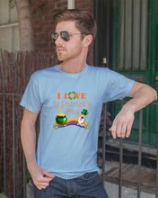 Load image into Gallery viewer, Corgi Sitting On Rainbow I Love St Patrick's Day Gift For Dog Lovers Guys Tee

