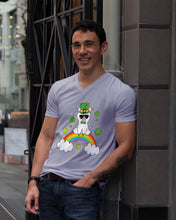 Load image into Gallery viewer, Llama Sitting On Rainbow Clovers St Patrick's Day Gift Guys V-Neck

