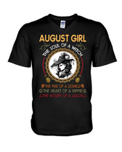 Load image into Gallery viewer, Birthday Gift For August Girl The Soul Of A Witch Guys V-Neck
