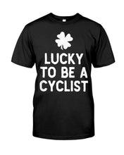 Load image into Gallery viewer, Lucky To Be A Biker Pilot Clover St Patrick's Day Gift Guys Tee
