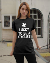 Load image into Gallery viewer, Lucky To Be A Biker Pilot Clover St Patrick's Day Gift Guys Tee
