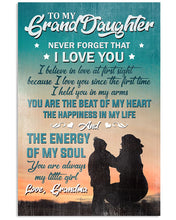 Load image into Gallery viewer, Grandma Gift For Granddaughter The Beat Of My Heart Vertical Poster
