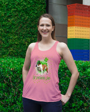 Load image into Gallery viewer, Bulldog Leprechaun Clover St Patrick's Day Gift For Dog Lovers Ladies Flowy Tank

