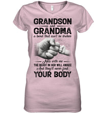 Load image into Gallery viewer, Can't Be Broken Grandma And Grandson Ladies V-Neck
