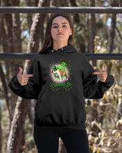 Load image into Gallery viewer, Bulldog Leprechaun Clover St Patrick's Day Gift For Dog Lovers Hoodie
