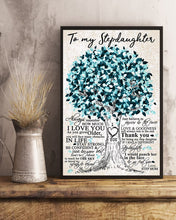 Load image into Gallery viewer, Bonus Mom Gift For Stepdaughter Blue Tree How Much I Love You Vertical Poster
