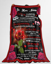 Load image into Gallery viewer, How Can So Much Feeling Red Rose Custom Name Gift For Wife Fleece Blanket
