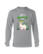 Load image into Gallery viewer, Lovely Llama Clover Garden Happy St Patrick's Day Gift For Llama Lovers Unisex Long Sleeve
