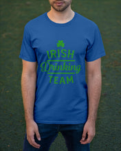 Load image into Gallery viewer, Irsih Drinking Team Green Shamrock St Patrick's Day Guys Tee
