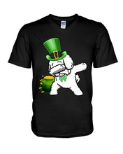Load image into Gallery viewer, Bichon Dabbing With Pot Of Gold St Patrick's Day Gift For Dog Lovers Guys V-Neck

