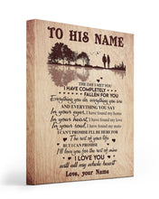 Load image into Gallery viewer, I Have Completely Fallen For You Custom Name Gift For Husband Matte Canvas
