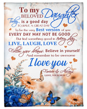 Load image into Gallery viewer, Remember To Be Awesome Flower Garden Mom Gift For Daughter Fleece Blanket
