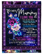 Load image into Gallery viewer, Daughter Gift For Mummy Rose I Love You Fleece Blanket

