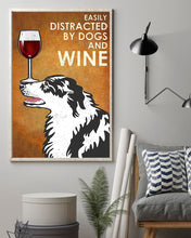 Load image into Gallery viewer, Border Collie Dog And Red Wine Gift For Dog Lovers Vertical Poster
