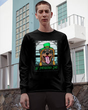 Load image into Gallery viewer, Funny Rottweiler With Green Top Hat St Patrick's Day Gift For Dog Lovers Unisex Long Sleeve
