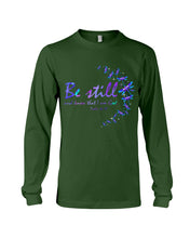 Load image into Gallery viewer, Be Still And Know That I Am God Purple Dragonfly Unisex Long Sleeve

