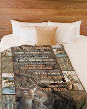 Load image into Gallery viewer, Love You Longer Deer Custom Name Gift For Girlfriend Fleece Blanket
