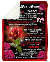 Load image into Gallery viewer, How Can So Much Feeling Red Rose Custom Name Gift For Wife Sherpa Blanket
