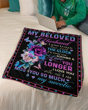 Load image into Gallery viewer, Wish I Could Turn The Clock Back Rose Gift For Husband Fleece Blanket
