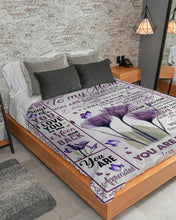 Load image into Gallery viewer, Purple Flower You Ar The World Daughter Gift For Mom Sherpa Blanket

