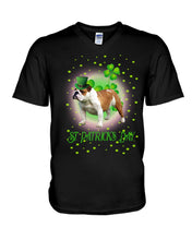 Load image into Gallery viewer, Bulldog Leprechaun Clover St Patrick's Day Gift For Dog Lovers Guys V-Neck
