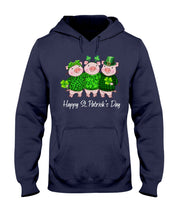 Load image into Gallery viewer, Pig Wear Plaid Shirt And Top Hat St Patrick's Day Gift Hoodie
