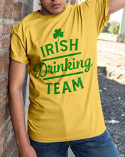 Load image into Gallery viewer, Irsih Drinking Team Green Shamrock St Patrick's Day Guys Tee
