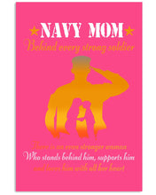 Load image into Gallery viewer, Son Gift For Navy Mom Behind Every Strong Soldier Vertical Poster
