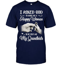 Load image into Gallery viewer, God Sent Me My Grandkids Gift For Grandma Guys Tee
