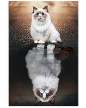 Load image into Gallery viewer, Ragdoll Cat Reflection In Water Believe In Yourself Gift For Cat Lovers Vertical Poster
