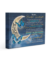 Load image into Gallery viewer, Blue Butterflies Grandma Gift For Granddaughter Think About You Matte Canvas
