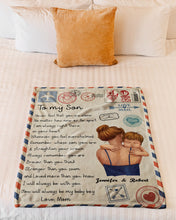 Load image into Gallery viewer, Custom Name Gift For Son Mail Never Feel That You're Alone Fleece Blanket
