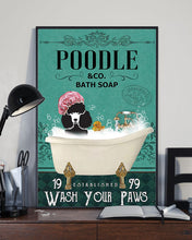 Load image into Gallery viewer, Poodle Black And White Co Bath Soap Wash You Paws Gift For Dog Lovers Vertical Poster

