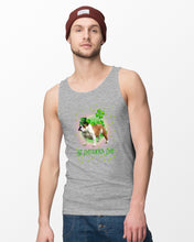 Load image into Gallery viewer, Bulldog Leprechaun Clover St Patrick's Day Gift For Dog Lovers Unisex Tank Top
