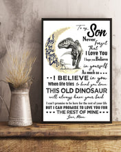 Load image into Gallery viewer, Moon Dinosaurs Mom Gift For Son Love You To The Moon And Back Vertical Poster
