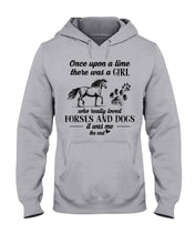 Load image into Gallery viewer, There Was A Girl Who Really Loved Horses And Dogs Hoodie
