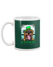 Load image into Gallery viewer, Funny Rottweiler With Green Top Hat St Patrick's Day Gift For Dog Lovers Mug
