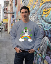 Load image into Gallery viewer, Llama Sitting On Rainbow Clovers St Patrick's Day Gift Sweatshirt
